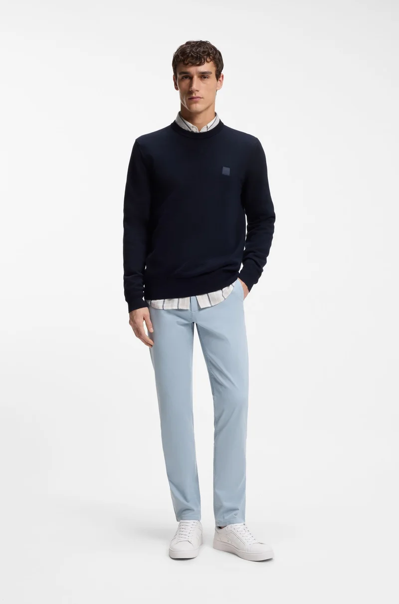BOSS Slim-fit chinos in stretch-cotton satin
